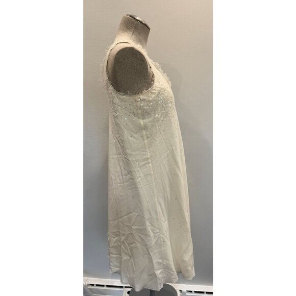 Nicole Miller Collection NWT Silk Sequin Shift Dress in Ivory Size XS - Picture 2 of 4